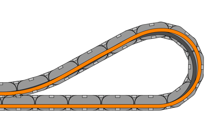 e-chain® menjalurkan selang hidrolik