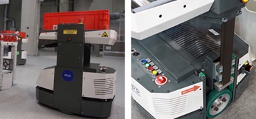 DTS dari Knapp dengan drylin® ZLW toothed belt axis pada platform pengangkat