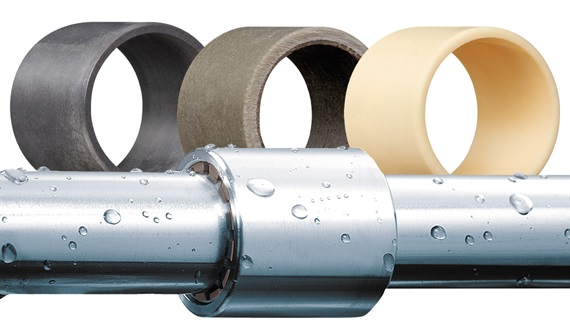 Plain bearing dan pemandu linear untuk area yang basah