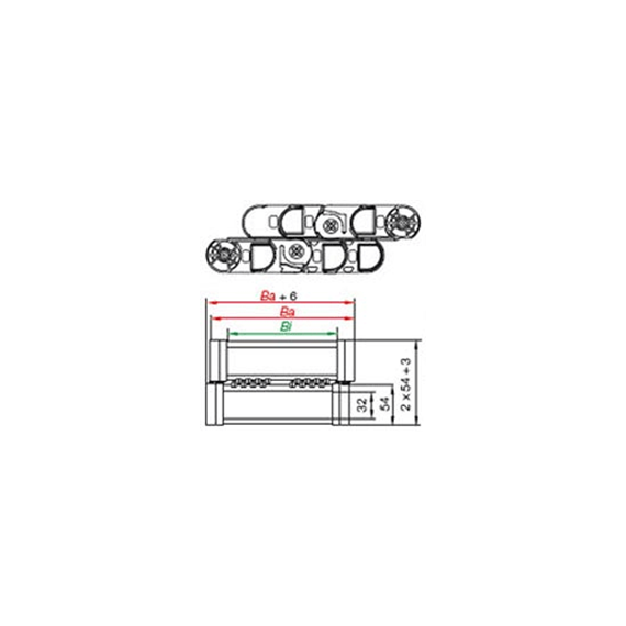 teknikal drawing igus e-chain p4_32_b