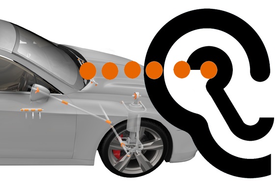 Mobil dengan simbol telinga